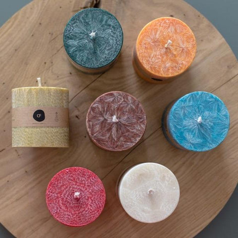 Scented palm wax candle "Lucky WHITE"