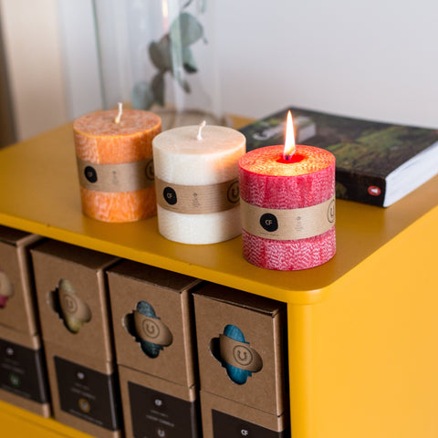 Scented palm wax candle "Lucky GREEN"