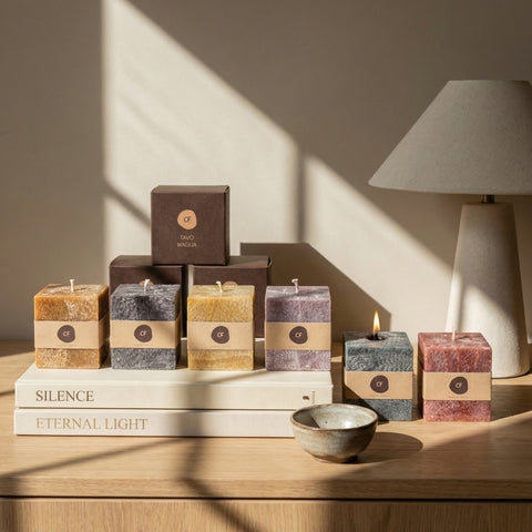 Kvepianti palmių vaško žvakė „TAVO VAIZDUOTĖ“