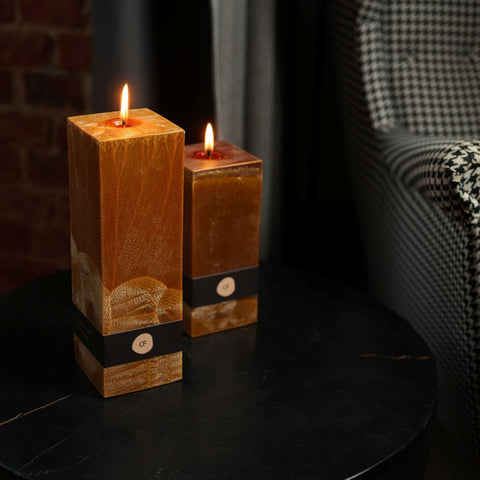 Honey brown interior candle (square)